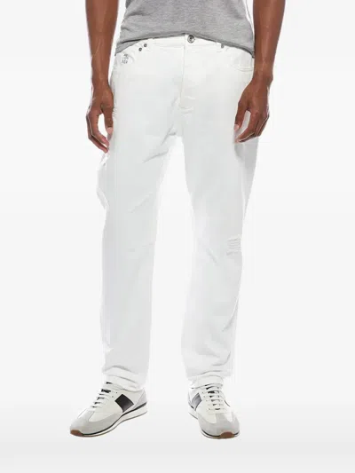 Brunello Cucinelli Leisure Fit Distressed Jeans In White
