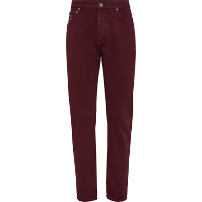 Brunello Cucinelli Leisure Fit Five-pocket Trousers In Brown