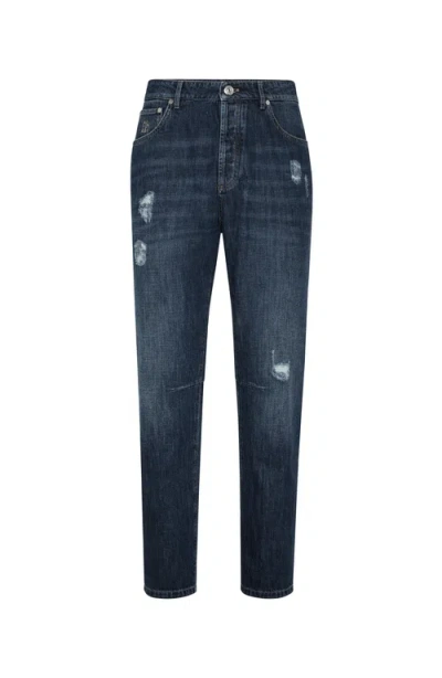 Brunello Cucinelli Leisure Fit Five-pocket Trousers In Dark Denim