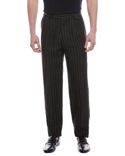 Brunello Cucinelli Leisure Fit Linen Pant In Black