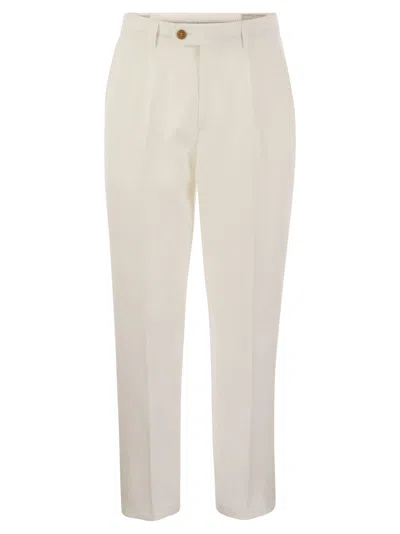 BRUNELLO CUCINELLI LEISURE FIT LINEN TROUSERS WITH DARTS