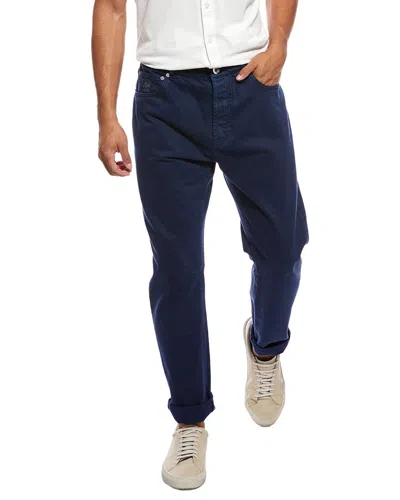 Brunello Cucinelli Kids'  Leisure Fit Navy Wash Cuffed Jean In Blue