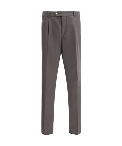 Brunello Cucinelli Leisure-fit Pleated Gabardine Trousers In Black