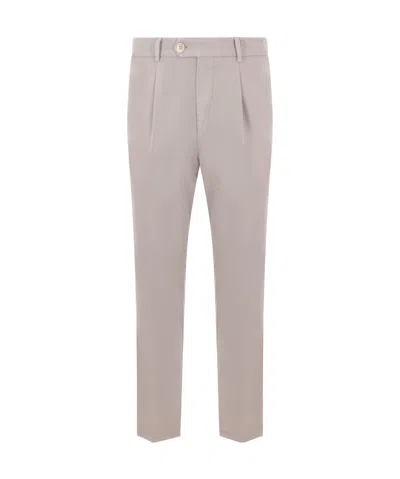 Brunello Cucinelli Leisure-fit Pleated Gabardine Trousers In Nude