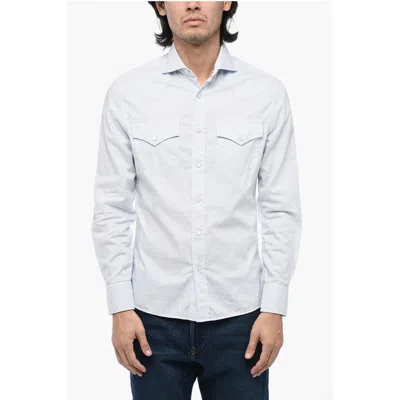 Brunello Cucinelli Leisure-fit Shirt With Jewel Buttons In Black