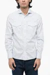 Brunello Cucinelli Leisure-fit Shirt With Jewel Buttons In Blue