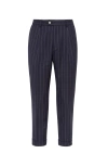 Brunello Cucinelli Linen-cotton-blend Stripe Leisure Trousers In Blue