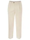 Brunello Cucinelli Leisure Fit Trousers In Garment Dyed Cotton Corduroy With Double Darts