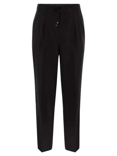 Brunello Cucinelli Linen Pants In Black