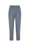 Brunello Cucinelli Wool-blend Chalk Stripe Trousers In Azure