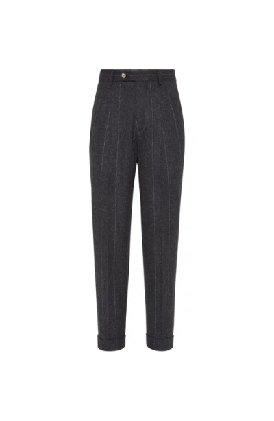 BRUNELLO CUCINELLI BRUNELLO CUCINELLI LEISURE FIT TROUSERS WITH DOUBLE PLEATS