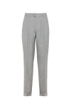 Brunello Cucinelli Leisure Fit Trousers With Double Pleats In Pearl