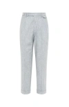 Brunello Cucinelli Virgin Wool Leisure Trousers In Pearl Grey