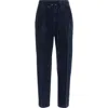 Brunello Cucinelli Leisure Fit Trousers With Drawstring In Blue