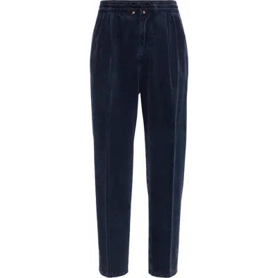 Brunello Cucinelli Leisure Fit Trousers With Drawstring In Blue