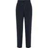 Brunello Cucinelli Men Leisure Fit Blue Comfort Linen Canvas Trousers In Navy Blue