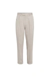 Brunello Cucinelli Leisure Fit Trousers With Pleats In Multi