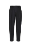 Brunello Cucinelli Tapered-leg Wool Trousers In Black
