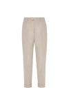 Brunello Cucinelli Leisure Fit Trousers With Pleats In Neutral