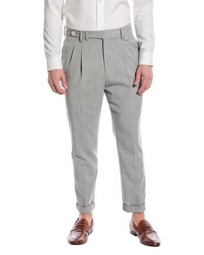 Brunello Cucinelli Leisure Fit Wool Pant In Gray