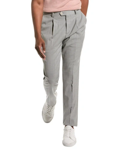 Brunello Cucinelli Leisure Fit Wool Pant In Grey