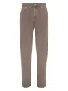 Brunello Cucinelli Leisure Five-pocket Cotton Jeans In Brown