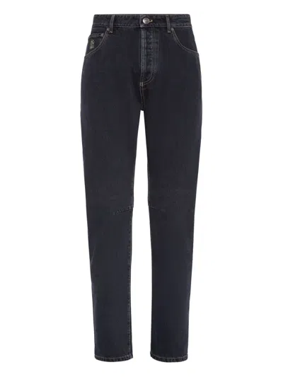 Brunello Cucinelli Leisure Fit Five-pocket Trousers In Gray