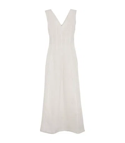 Brunello Cucinelli Lessivé Linen Maxi Dress In Neutrals