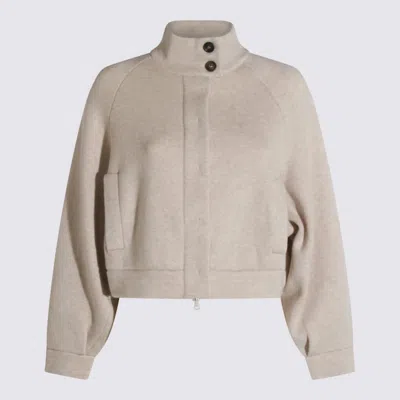 BRUNELLO CUCINELLI LIGHT BEIGE CASHMERE KNITWEAR