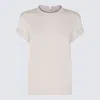 Brunello Cucinelli Constrast-trim Fitted T-shirt In White