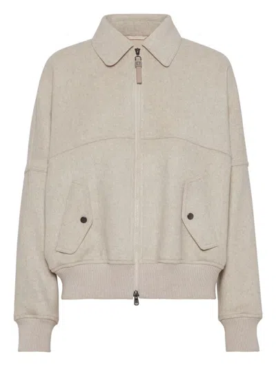 BRUNELLO CUCINELLI BRUNELLO CUCINELLI LIGHT BEIGE JACKET