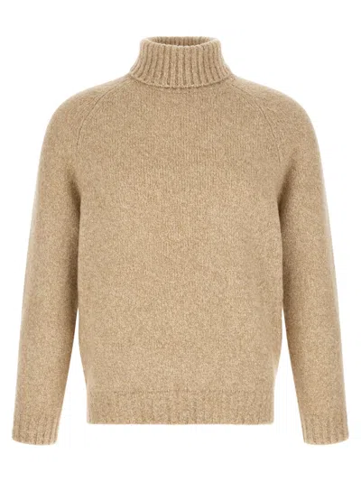Brunello Cucinelli Raglan Sleeves Turtleneck Sweater In Neutral