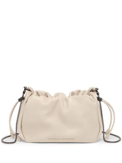 Brunello Cucinelli Light Beige Mellow Small Bucket Bag