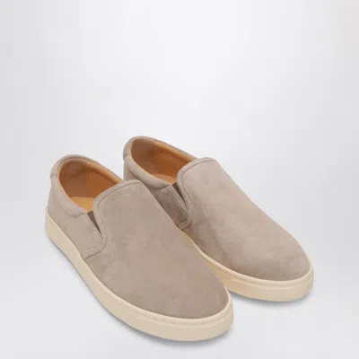 Brunello Cucinelli Light Beige Suede Slip-ons