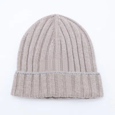 Brunello Cucinelli Light Beige Wool Hat In Gray