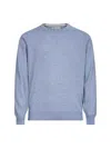 Brunello Cucinelli Light Blue Cashmere Crewneck Sweater In Blue