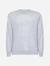 Brunello Cucinelli Light Grey Virgin Wool And Cashmere Jumper