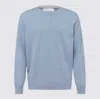 Brunello Cucinelli Cashmere Crew Neck Sweater With Ribbed Finish In Blue