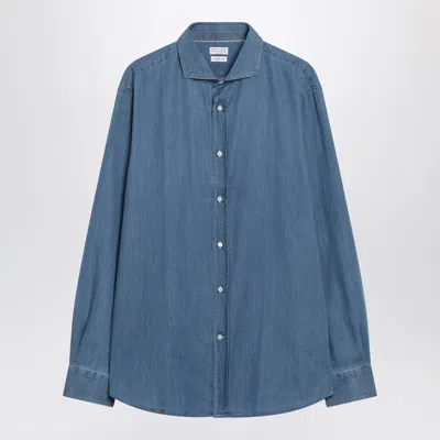 Brunello Cucinelli Light Blue Easy Fit Denim Shirt Men