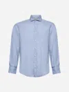 Brunello Cucinelli Camicia Twisted In Seta Dry Marrone