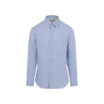 Brunello Cucinelli Light Blue Linen Shirt