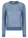 Brunello Cucinelli Mohair Sweater Sweaters And Cardigans In Light Blue