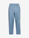 Brunello Cucinelli Light Blue Poplin Track Trousers