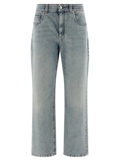 Brunello Cucinelli Light Blue Straight High Rise Jeans