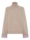 Brunello Cucinelli Light Brown Cashmere Turtle-neck Sweater