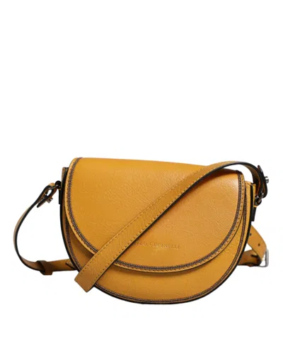 Pre-owned Brunello Cucinelli Light Brown Leather Logo Waist Strap Sling Women's Bag ()