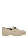 Brunello Cucinelli Crystal-embellished Penny Loafer Light Grey In Light Brown