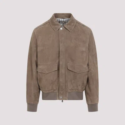 BRUNELLO CUCINELLI LIGHT BROWN SUEDE JACKET