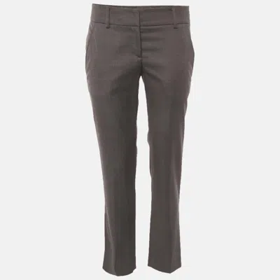 Pre-owned Brunello Cucinelli Light Brown Wool Straight Fit Trousers S