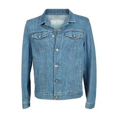 Brunello Cucinelli Light Denim Jacket In Blue